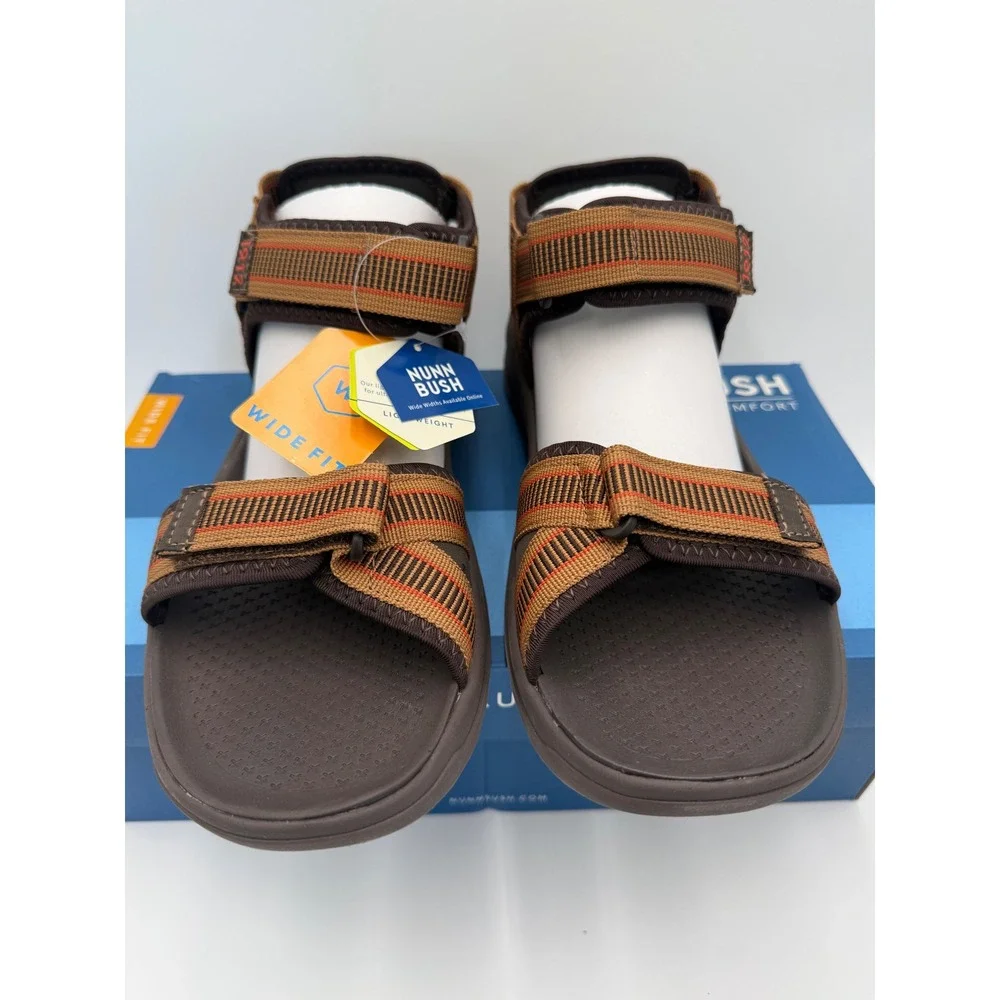 Nunn Bush Huck Sport‎ Sandals Mens 12W Tan Multi Wide Fit Lightweight New 85010